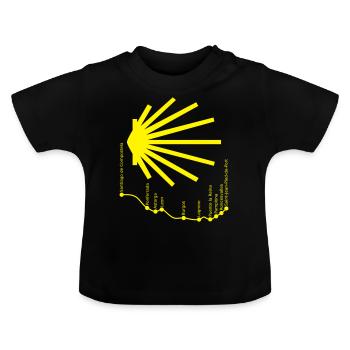 Chemin de Santiago 034 Jaune - T-shirt bio col rond Bébé - noir - Devant