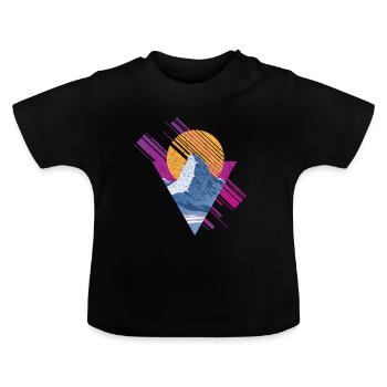 Mountain Peak Mountain Snowboarder Minimaliste - T-shirt bio col rond Bébé - noir - Devant