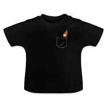 Saucisse sac poitrine saucisse rôtie fake Pocket cadeau - T-shirt bio col rond Bébé - noir - Devant