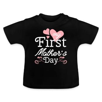 Cadeau de reconnaissance des parents pour la fête des mères - T-shirt bio col rond Bébé - noir - Devant
