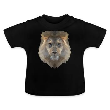 Lion Head - Baby Organic T-Shirt with Round Neck - black - Front