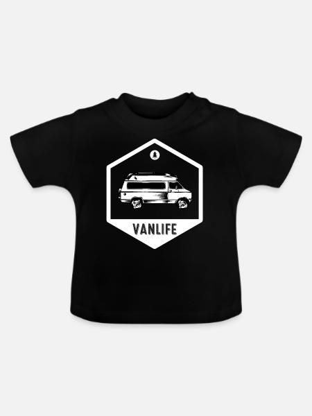Van life - Camping - Van - Baby Bio-T-Shirt mit Rundhals - Schwarz