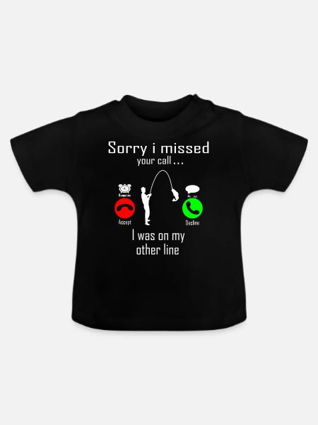FISHING - Baby Bio-T-Shirt mit Rundhals - Schwarz
