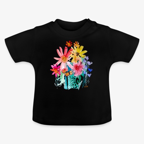 Blumenstrauß aquarell - Baby Bio-T-Shirt mit Rundhals
