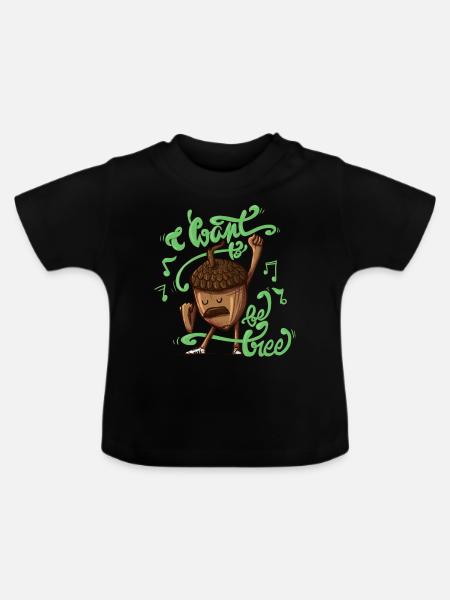 Baum sein - Baby Bio-T-Shirt mit Rundhals - Schwarz
