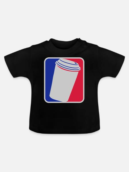 Rot Blau Kaffee Becher - Baby Bio-T-Shirt mit Rundhals - Schwarz