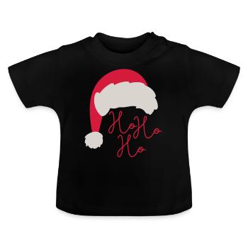 Ho Ho Ho - Baby Bio-T-Shirt mit Rundhals - Schwarz - Vorne