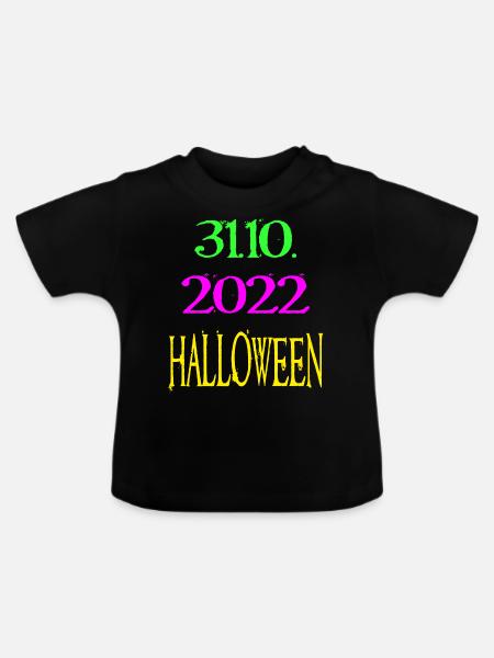 Halloween 31.10.2022 - Baby Bio-T-Shirt mit Rundhals - Schwarz