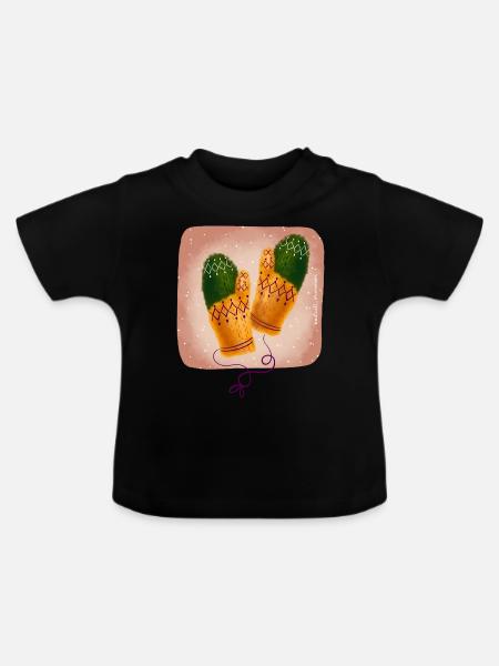 gestrickte Handschuhe - Baby Bio-T-Shirt mit Rundhals - Schwarz