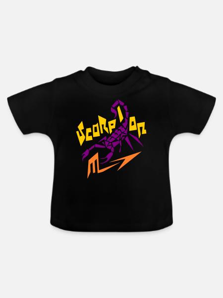Stilisierter Skorpion - Baby Bio-T-Shirt mit Rundhals - Schwarz
