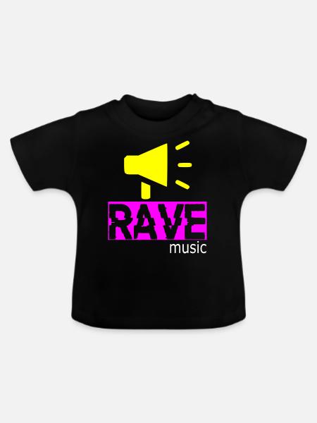 Rave-Musik - Baby Bio-T-Shirt mit Rundhals - Schwarz