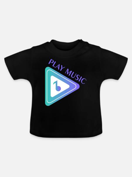 MUSIK - Baby Bio-T-Shirt mit Rundhals - Schwarz