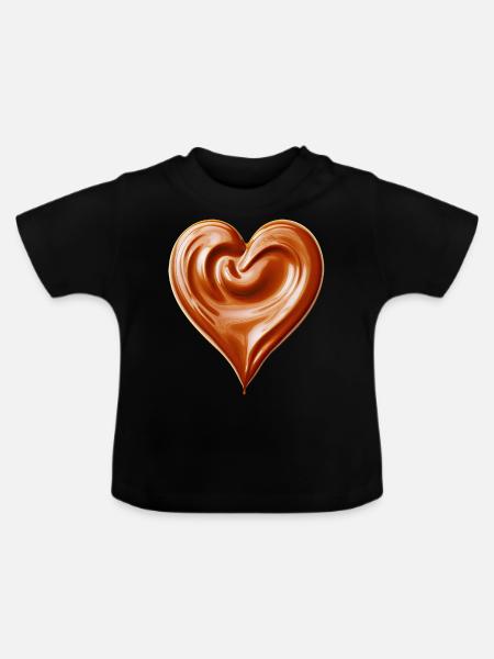 I love ... choco - Baby Bio-T-Shirt mit Rundhals - Schwarz