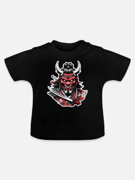 Samurai-Krieger - Japan - Dämon - Baby Bio-T-Shirt mit Rundhals - Schwarz