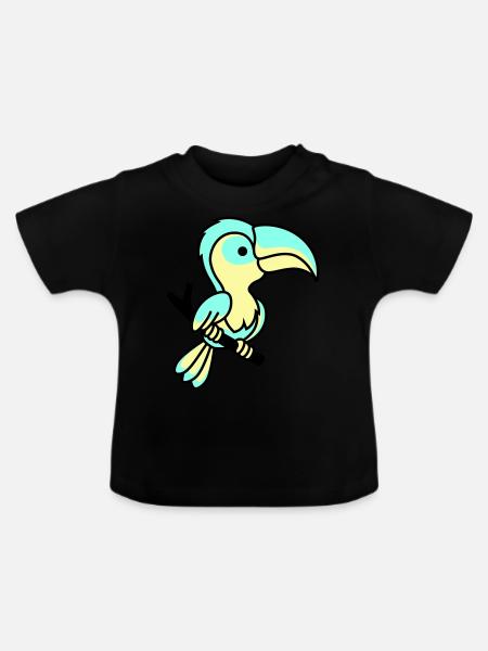 papagei - Baby Bio-T-Shirt mit Rundhals - Schwarz