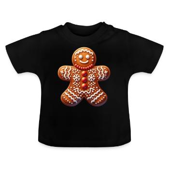 Pain d’épices de Noël Pain d’épices - T-shirt bio col rond Bébé - noir - Devant