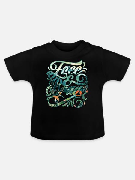 Frei und mutig 🍀 - Baby Bio-T-Shirt mit Rundhals - Schwarz