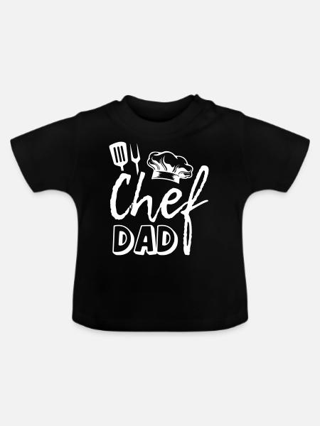 Chef Dad - Baby Bio-T-Shirt mit Rundhals - Schwarz