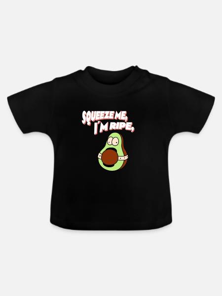 Squeeze Me, I’m Ripe - Baby Bio-T-Shirt mit Rundhals - Schwarz