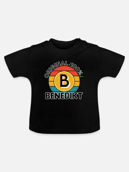 Benedikt - Baby Bio-T-Shirt mit Rundhals - Schwarz