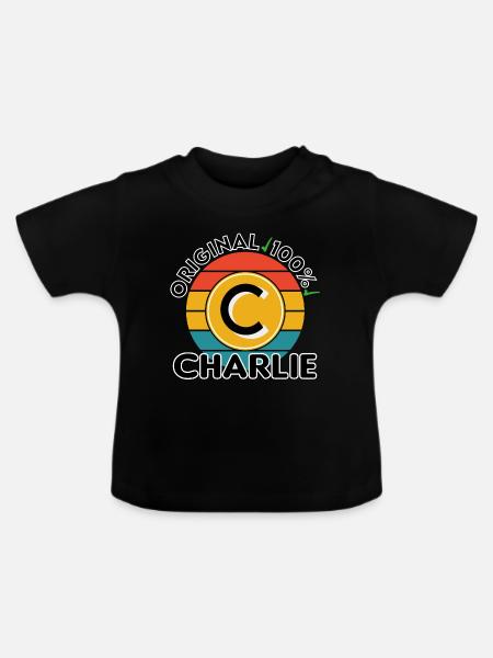 Charlie - Baby Bio-T-Shirt mit Rundhals - Schwarz