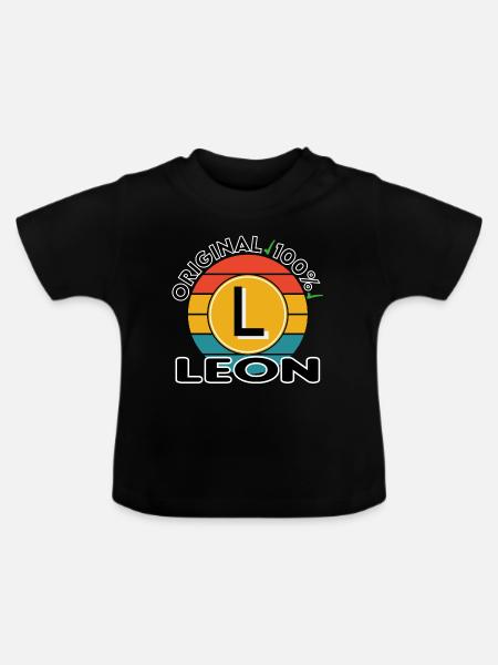 Leon - Baby Bio-T-Shirt mit Rundhals - Schwarz