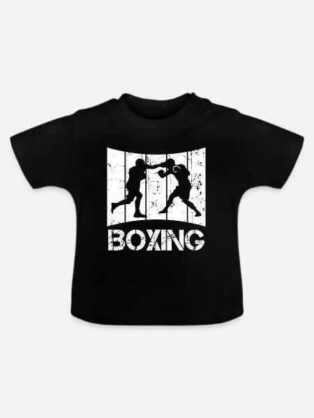 Retro Boxen - Baby Bio-T-Shirt mit Rundhals - Schwarz