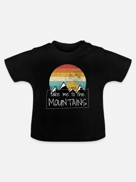 Wandern Wanderungen - Baby Bio-T-Shirt mit Rundhals - Schwarz