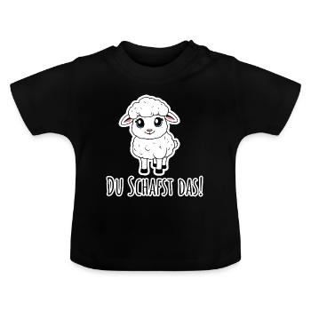 Tu peux le faire! Les petits moutons croient en toi ! - T-shirt bio col rond Bébé - noir - Devant