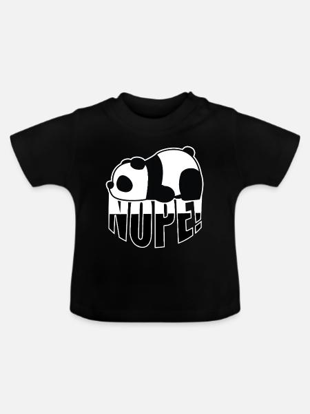 Panda Nope - Baby Bio-T-Shirt mit Rundhals - Schwarz