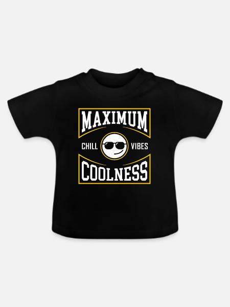 Maximum Coolness Happy Face - Baby Bio-T-Shirt mit Rundhals - Schwarz