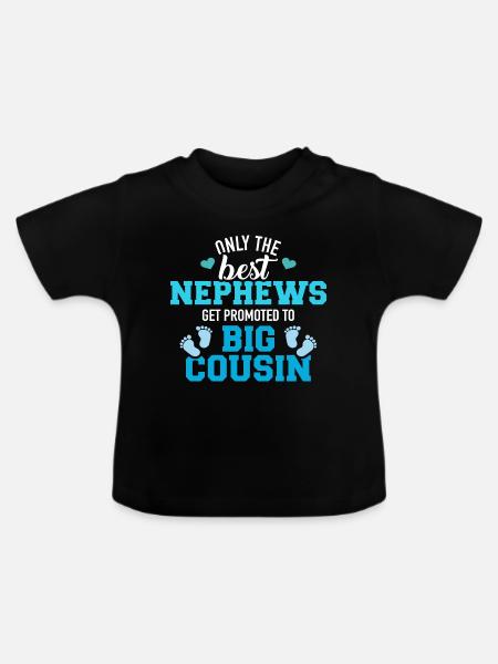 Großer Cousin - Baby Bio-T-Shirt mit Rundhals - Schwarz