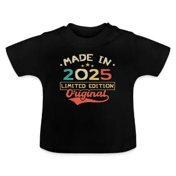Hergestellt im Jahr 2025 | Limitierte Edition 2025 | Original - Baby Bio-T-Shirt mit Rundhals - Schwarz - Vorne