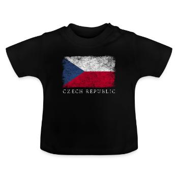 République tchèque Drapeau tchèque - T-shirt bio col rond Bébé - noir - Devant