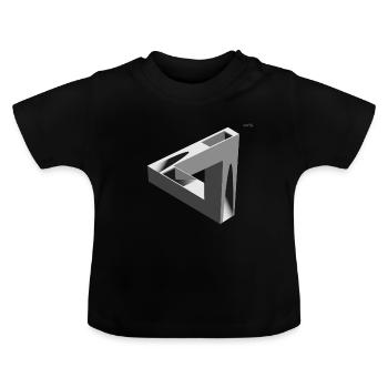 3D shape - Baby Organic T-Shirt with Round Neck - black - Front