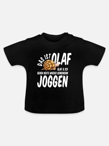 Laufshirt Jogging joggen Laufen Schnecke langsam - Baby Bio-T-Shirt mit Rundhals - Schwarz
