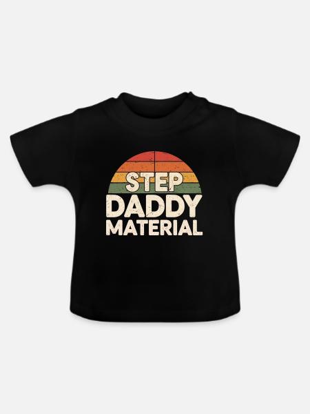Step Daddy Material 18 - Baby Bio-T-Shirt mit Rundhals - Schwarz