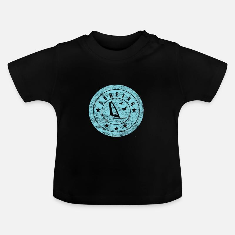 planche à voile - T-shirt bio col rond Bébé - noir