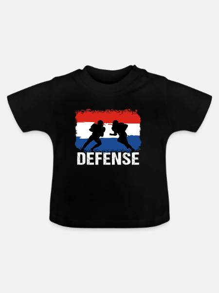 American Football Niederlande Defense - Baby Bio-T-Shirt mit Rundhals - Schwarz