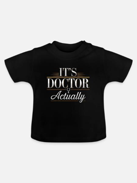 It's Doctor Actually 4 - Baby Bio-T-Shirt mit Rundhals - Schwarz