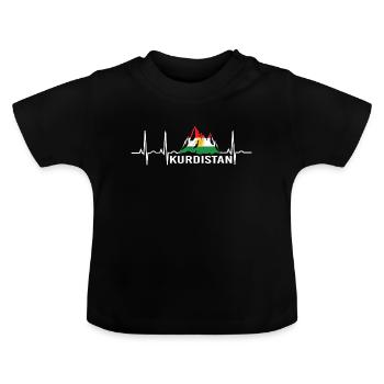 Kurdistan Flag Bakur Bashur Rojava Rojhlt Newroz - Baby Organic T-Shirt with Round Neck - black - Front