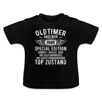 1989 Jahrgang Geburtstag Vintage Retro Geschenk - Baby Bio-T-Shirt mit Rundhals - Schwarz - Vorne