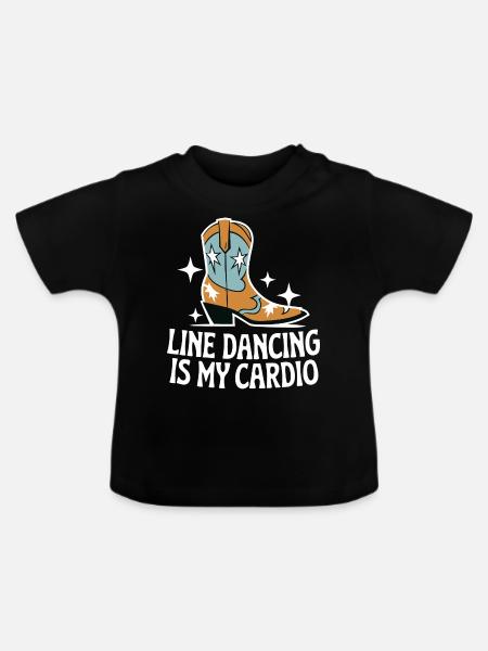 Line Dancing Tanzen Tänzer - Baby Bio-T-Shirt mit Rundhals - Schwarz