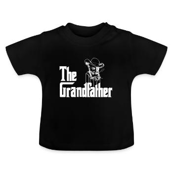 Opa Grandfather Großeltern Großvater - Baby Bio-T-Shirt mit Rundhals - Schwarz - Vorne