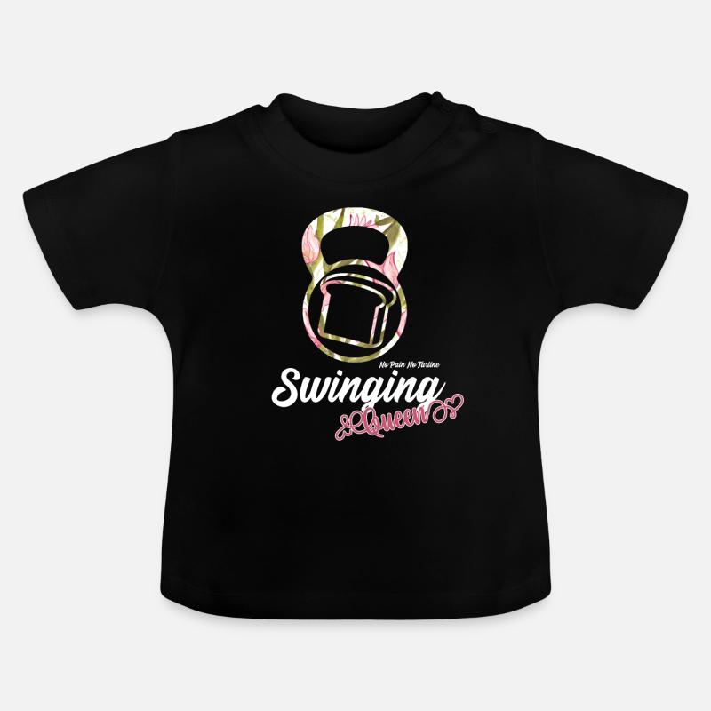 Swinging queen - T-shirt bio col rond Bébé - noir