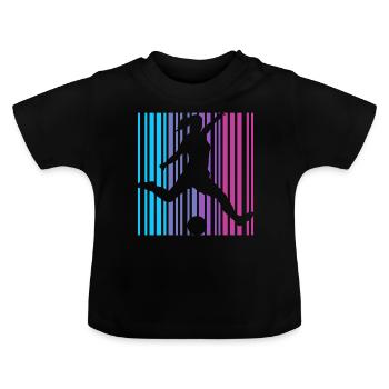 Footballer Barcode Football Player Football Player - Baby Organic T-Shirt with Round Neck - black - Front