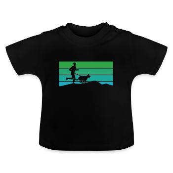 Canicross cross-country avec des sports canins - T-shirt bio col rond Bébé - noir - Devant