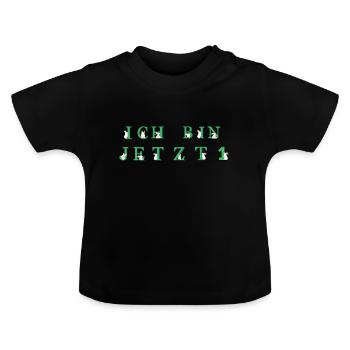 1. Geburtstag Geburtstagsshirt Kanichen - Baby Bio-T-Shirt mit Rundhals - Schwarz - Vorne