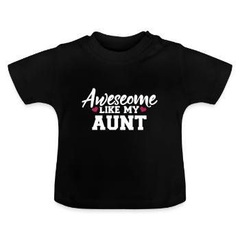 Tante - Baby Bio-T-Shirt mit Rundhals - Schwarz - Vorne