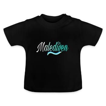 Malediven white - Baby Bio-T-Shirt mit Rundhals - Schwarz - Vorne